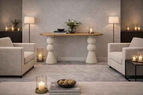 طاولة كونسول خشبية مودرن بتصميم فني فاخر للمداخل و...