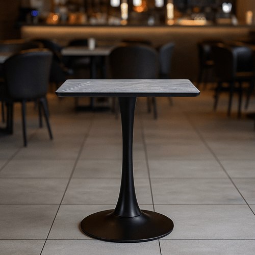 طاولة كافية مربعة بقاعدة مركزية — تصميم عصري بثلاث...