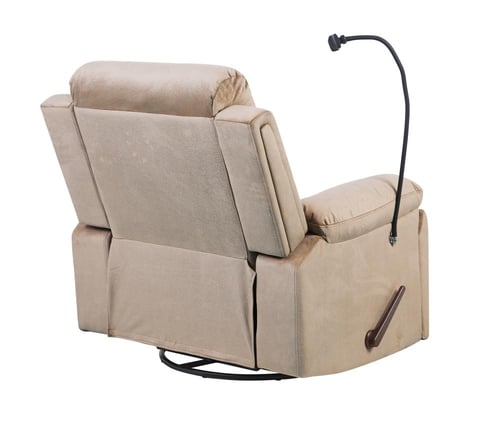 كرسي استرخاء دوّار فاخر مع مسند قدم وحامل جوال متو...