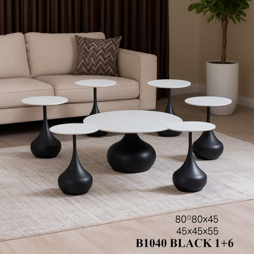 طقم طاولات شاي سيراميك تصميم عصري 1+6