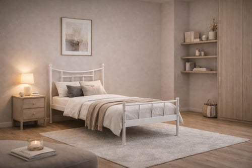 سرير حديد من موفن هوم – أبيض بعدة مقاسات