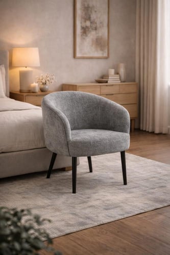 كرسي مفرد مودرن بتصميم مريح وقاعدة سوداء