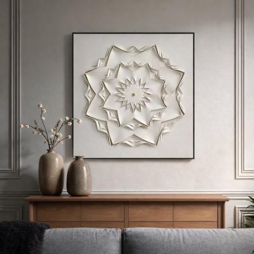 لوحة جدارية هندسية بارزة بتصميم نجمي فاخر