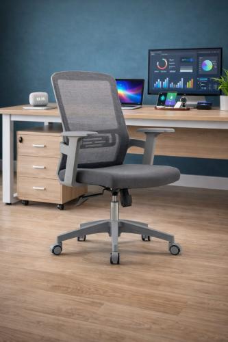 كرسي مكتب دوّار مريح بتصميم شبكي عصري لدعم الظهر ب...