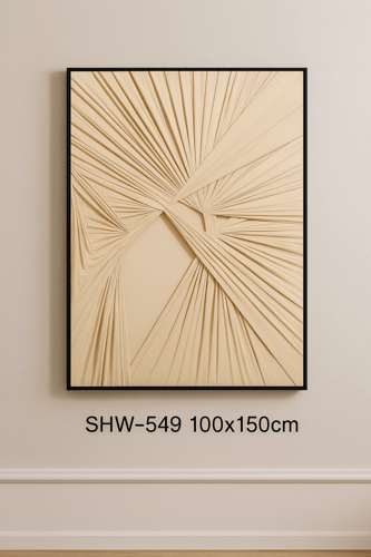 لوحة جدارية بيج وبيضاء بتصميم أقمشة ثلاثي الأبعاد...