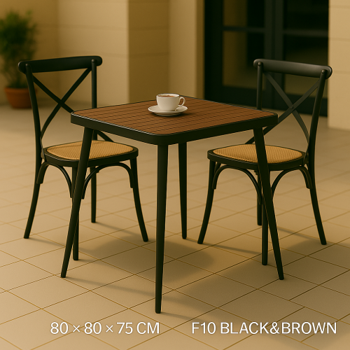 طاولة الكافيه بحجم 80×80×75 سم البني وأناقة الإطار...