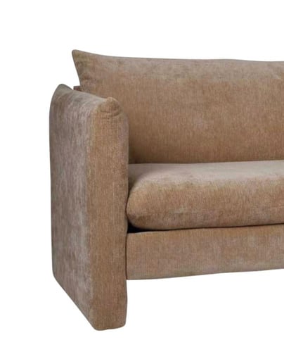 كنب استرخاء مخملي بتصميم معماري فاخر بيج