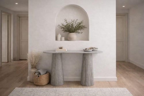 كونسول رخام بتصميم أسطواني فاخر بألوان متعددة