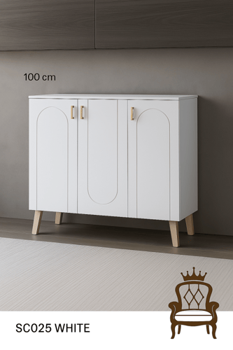 دولاب أحذية ماليزي أبيض أنيق وخزائن متعددة