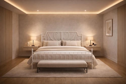 سرير معدني متين بلون أبيض نقي يناسب جميع أنماط غرف...