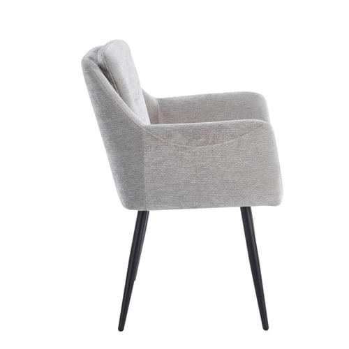 كرسي مبطن بقماش فاخر مع أرجل معدنية متعدد الالوان