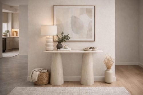 كونسول رخام بتصميم أسطواني فاخر بألوان متعددة