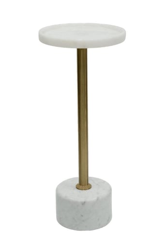 طاولة خدمة زجاجية دائرية بقاعدة معدنية مزدوجة بتصم...