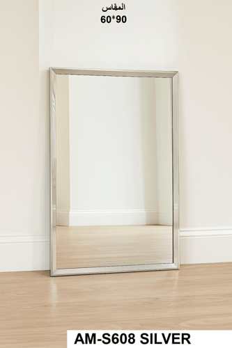 مرآة جدارية بإطار استيل فاخر