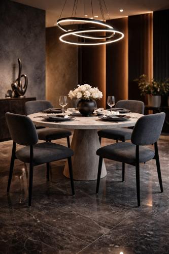 كرسي طعام مبطن بتصميم عصري وألوان متعددة