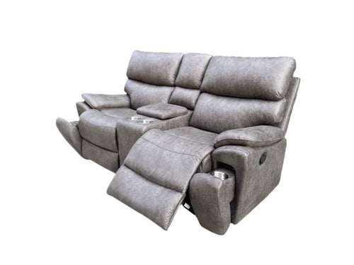 كنب سينما مزدوج فاخر قابل للإمالة مع حامل أكواب