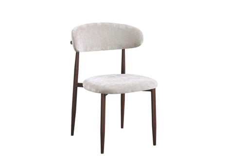 كرسي طعام مودرن بقماش فاخر وقاعدة خشبية أنيقة