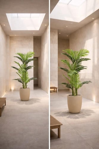 شجرة نخيل صناعية ثلاثية الفروع بحوض أنيق – متوفر و...