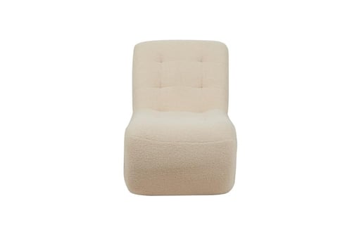 كرسي أرضي فاخر بدون أرجل – قماش ناعم بلون بيج