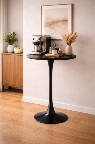 طاولة خشب دائرية بقاعدة نحيفة أنيقة الوان متعددة –...