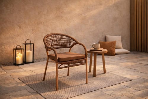 كرسي خارجي فاخر مجدول – تصميم عصري للحدائق والبلكو...