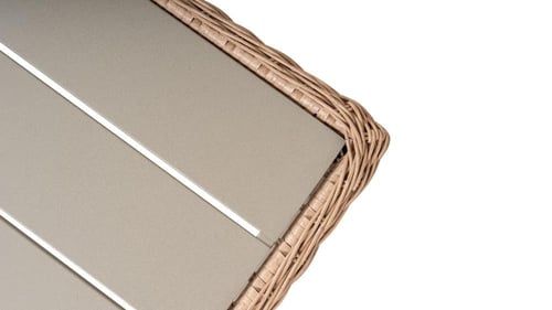 طقم كنب خارجي رتان 7 أشخاص مع طاولة اللونين (أسود...