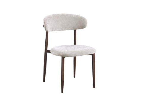 كرسي طعام مودرن بقماش فاخر وقاعدة خشبية أنيقة