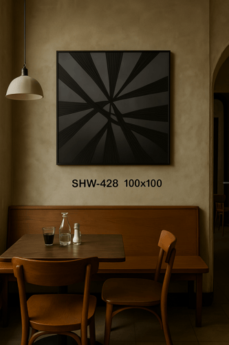 لوحة جدارية فنية بتمصمم أنيقة السوداء والرمادية مق...