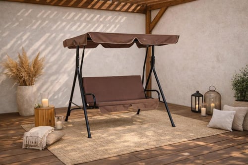 مرجيحة خارجية فاخرة بمظلة – مقعد مزدوج للاسترخاء ب...