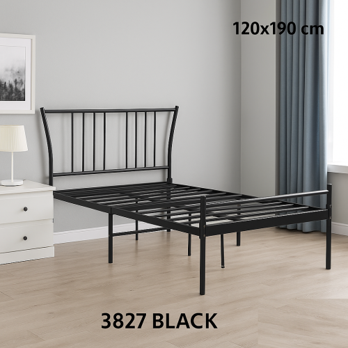 سرير الحديد الأسود بتصميم عصري يجمع بين المتانة