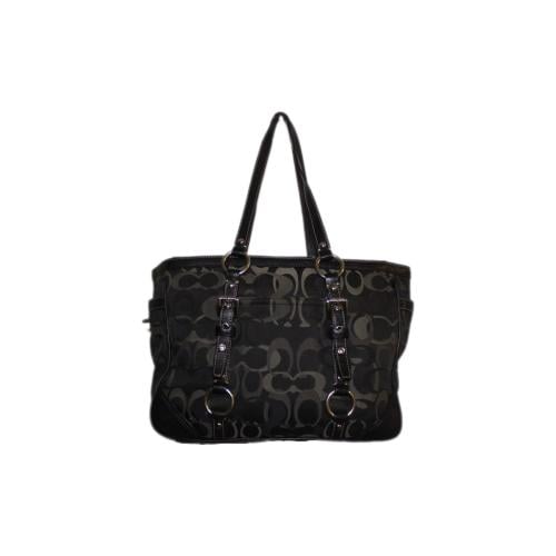 2010 coach black Signature Optic Jacquard Tote