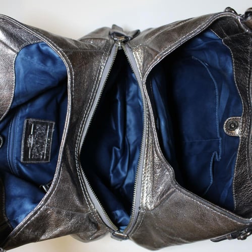 Coach Maggie Crinkle metallic Satchel Purse