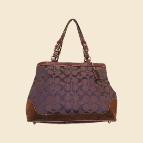 vintage Coach Signature Jacquard Shoulder Tote Bag