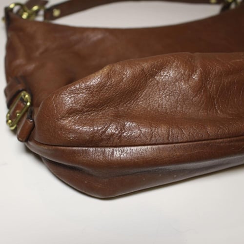 brown leather Coach Madison Hailey Hobo bag