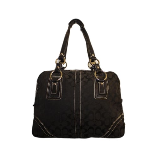 2006 coach black Signature Jacquard Bowler Domed T...