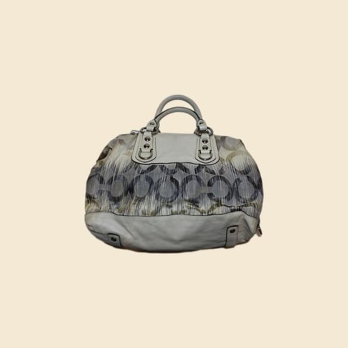 Coach Pearl Silver Blue Multi Op Art Sabrina Satch...