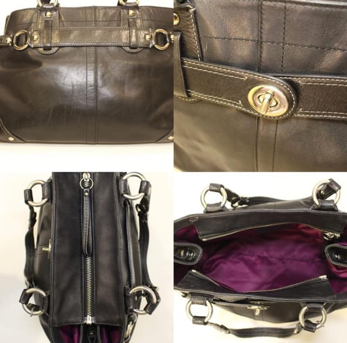 Vintage coach 2004–2006 large black leather tote