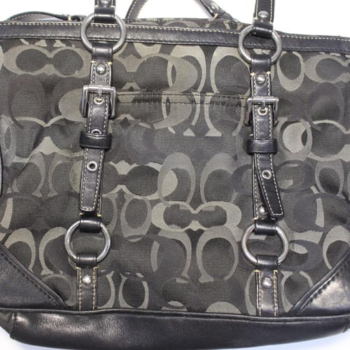 2010 coach black Signature Optic Jacquard Tote