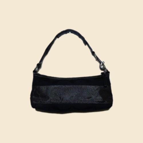 Coach Black & Silver Metallic Shoulder Bag