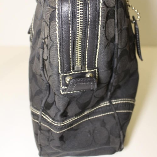 2006 coach black Signature Jacquard Bowler Domed T...