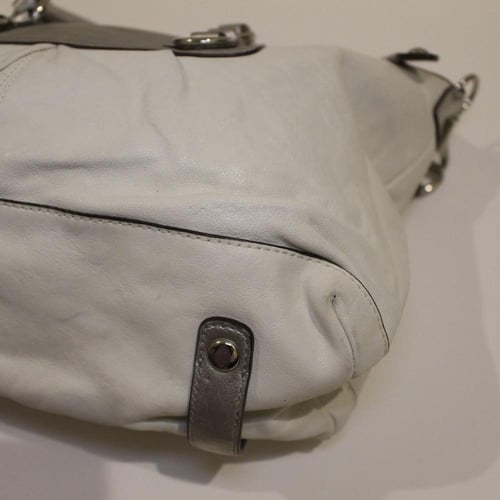 2011 coach Ashley Satchel in white & silver