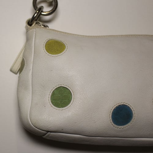 2004 coach White Mini Dot Baguette