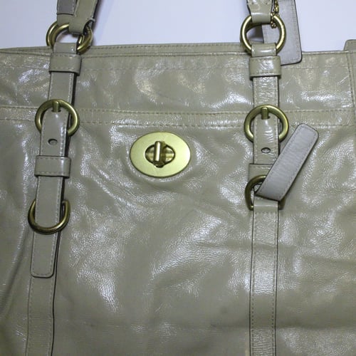 Coach Chelsea Taupe Patent Leather Tote