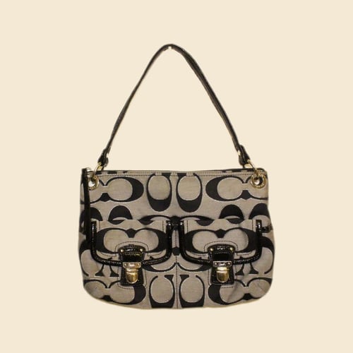 vintage Coach Poppy black and grey signature canva...