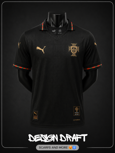 تيشيرت البرتغال الاسود 2026