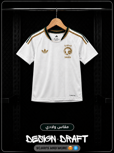 تيشيرت المنتخب السعودية الابيض ( اطفال )