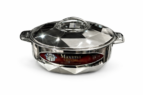 طقم حافظ طعام ستانلس ستيل فاخر Maxima Crystal بغطا...