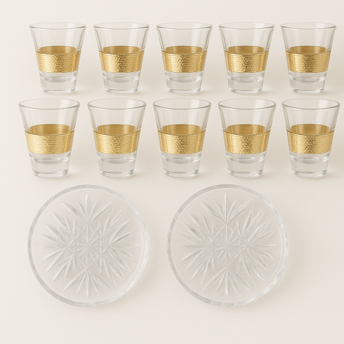 طقم ضيافة فاخر 36 قطعة – كاسات شاي وفناجيل قهوة مع...