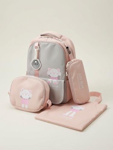 طقم شنطة ظهر Cute Bear - حقيبة + توت باج + لانش بو...