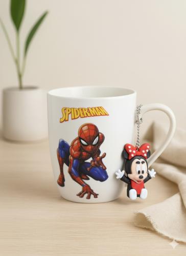كوب سيراميك سبايدرمان مع ميدالية ميني ماوس